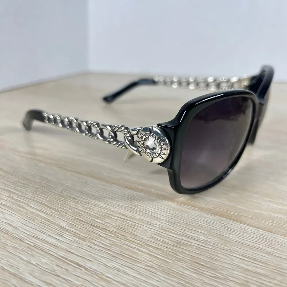 Brighton A12393-125 Fortino Sunglasses Black Silver Chain Link 56-15